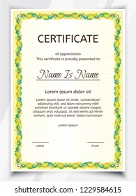 Certificate Potrait. Template diploma border.
Award background Gift voucher.
