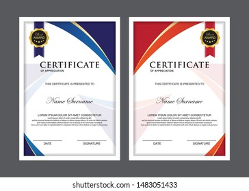 Certificate Premium set template awards diploma background vector modern value design and layout luxurious.cover leaflet elegant vertical Illustration