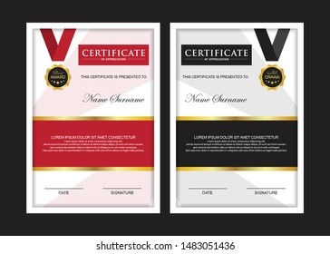 Certificate Premium set template awards diploma background vector modern value design and layout luxurious.cover leaflet elegant vertical Illustration