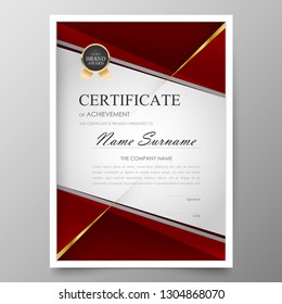 Certificate Premium template awards diploma background vector modern value design and layout luxurious.cover leaflet elegant vertical Illustration in size pattern.