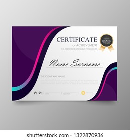 Certificate Premium template awards diploma background vector modern value design and layout luxurious.cover leaflet elegant horizontal Illustration in size pattern.