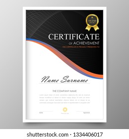 Certificate Premium template awards diploma background vector modern value design and layout luxurious.cover leaflet elegant vertical Illustration in size pattern.