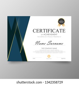 Certificate Premium template awards diploma background vector modern value design and layout luxurious.cover leaflet elegant horizontal Illustration in size pattern.
