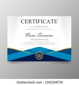 Certificate Premium template awards diploma background vector modern value design and layout luxurious.cover leaflet elegant horizontal Illustration in size pattern.