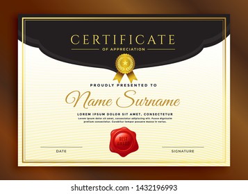 Certificate Premium template awards diploma colourful polygon design - Vector