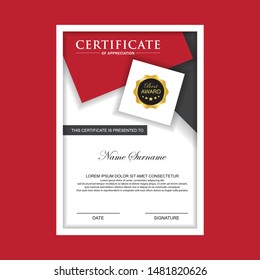 Certificate Premium template awards diploma background vector modern value design and layout luxurious.cover leaflet elegant vertical Illustration
