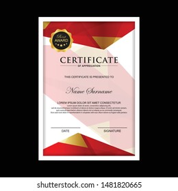 Certificate Premium template awards diploma background vector modern value design and layout luxurious.cover leaflet elegant vertical Illustration