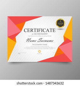 Certificate Premium template awards diploma background vector modern value design and layout luxurious. cover leaflet elegant horizontal Illustration in size pattern.