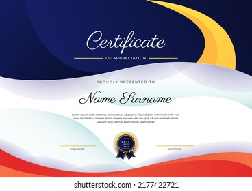 Certificate Premium template awards diploma background vector. Modern value design and luxurious layout cover leaflet. Elegant horizontal Illustration in size pattern