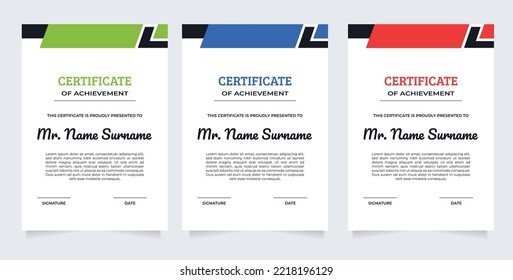 Certificate Premium template awards diploma background vector modern value design