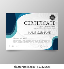 Certificate Premium template awards diploma background vector modern value design and luxurious layout.  leaflet cover elegant horizontal Illustration in A4 size pattern.