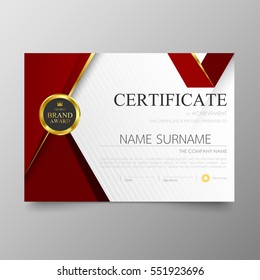 Certificate Premium template awards diploma background vector modern value design and luxurious layout.  leaflet cover elegant horizontal Illustration in A4 size pattern.