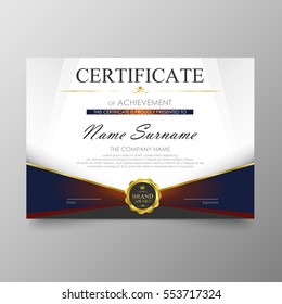 
Certificate Premium template awards diploma background vector modern value design and luxurious layout.  leaflet cover elegant horizontal Illustration in A4 size pattern.