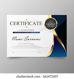 Certificate Premium template awards diploma background vector modern value design and layout luxurious .cover leaflet elegant horizontal Illustration in size pattern.