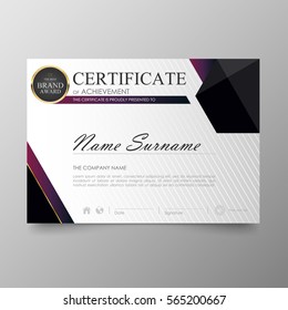 Certificate Premium template awards diploma background vector modern value design and layout luxurious .cover leaflet elegant horizontal Illustration in size pattern.