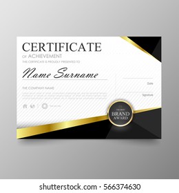 Certificate Premium template awards diploma background vector modern value design and layout luxurious .cover leaflet elegant horizontal Illustration in size pattern.