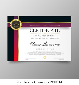 Certificate Premium template awards diploma background vector modern value design and layout luxurious .cover leaflet elegant horizontal Illustration in size pattern.