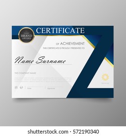 Certificate Premium template awards diploma background vector modern value design and layout luxurious .cover leaflet elegant horizontal Illustration in size pattern.