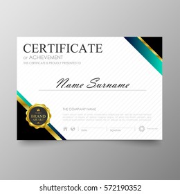 Certificate Premium template awards diploma background vector modern value design and layout luxurious .cover leaflet elegant horizontal Illustration in size pattern.