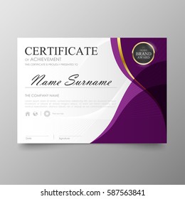 Certificate Premium template awards diploma background vector modern value design and layout luxurious .cover leaflet elegant horizontal Illustration in size pattern.