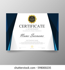 Certificate Premium template awards diploma background vector modern value design and layout luxurious .cover leaflet elegant horizontal Illustration in size pattern.
