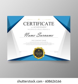 Certificate Premium template awards diploma background vector modern value design and layout luxurious .cover leaflet elegant horizontal Illustration in size pattern.