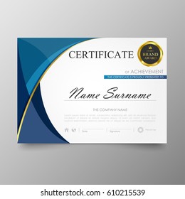 Certificate Premium template awards diploma background vector modern value design and layout luxurious .cover leaflet elegant horizontal Illustration in size pattern.