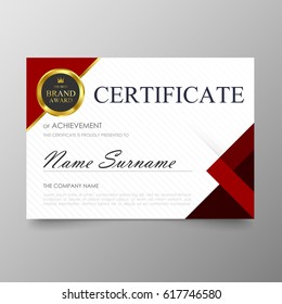 Certificate Premium template awards diploma background vector modern value design and layout luxurious .cover leaflet elegant horizontal Illustration in size pattern.