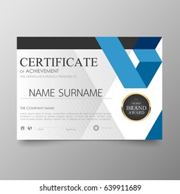 Certificate Premium template awards diploma background vector modern value design and layout luxurious .cover leaflet elegant horizontal Illustration in size pattern.
