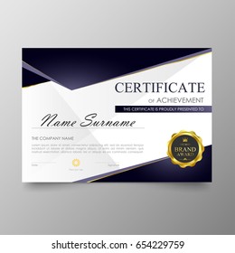 Certificate Premium template awards diploma background vector modern value design and layout luxurious .cover leaflet elegant horizontal Illustration in size pattern.
