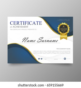 Certificate Premium template awards diploma background vector modern value design and layout luxurious .cover leaflet elegant horizontal Illustration in size pattern.