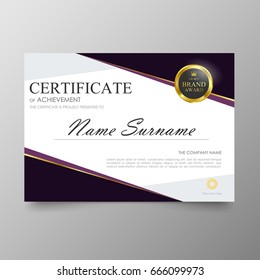 Certificate Premium template awards diploma background vector modern value design and layout luxurious .cover leaflet elegant horizontal Illustration in size pattern.
