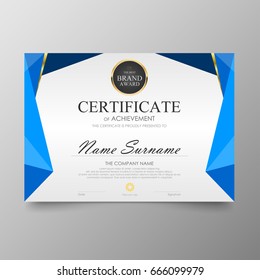 Certificate Premium template awards diploma background vector modern value design and layout luxurious .cover leaflet elegant horizontal Illustration in size pattern.
