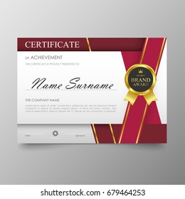 Certificate Premium template awards diploma background vector modern value design and layout luxurious .cover leaflet elegant horizontal Illustration in size pattern.