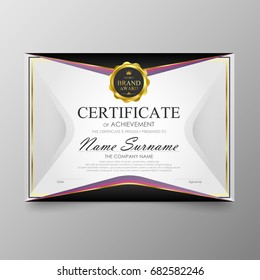 Certificate Premium template awards diploma background vector modern value design and layout luxurious.cover leaflet elegant horizontal Illustration in size pattern.
