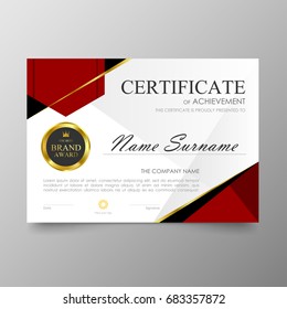 Certificate Premium template awards diploma background vector modern value design and layout luxurious.cover leaflet elegant horizontal Illustration in size pattern.
