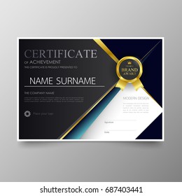 Certificate Premium template awards diploma background vector modern value design and layout luxurious.cover leaflet elegant horizontal Illustration in size pattern.
