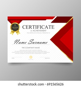 Certificate Premium template awards diploma background vector modern value design and layout luxurious.cover leaflet elegant horizontal Illustration in size pattern.