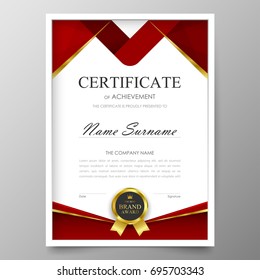 Certificate Premium template awards diploma background vector modern value design and layout luxurious.cover leaflet elegant vertical Illustration in size pattern.
