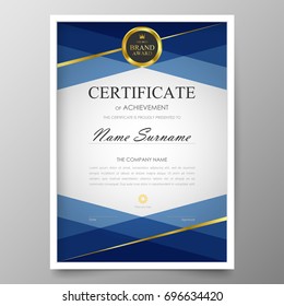 Certificate Premium template awards diploma background vector modern value design and layout luxurious.cover leaflet elegant vertical Illustration in size pattern.

