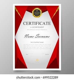 Certificate Premium template awards diploma background vector modern value design and layout luxurious.cover leaflet elegant vertical Illustration in size pattern.