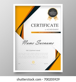 Certificate Premium template awards diploma background vector modern value design and layout luxurious.cover leaflet elegant vertical Illustration in size pattern.