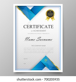 Certificate Premium template awards diploma background vector modern value design and layout luxurious.cover leaflet elegant vertical Illustration in size pattern.