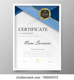 Certificate Premium template awards diploma background vector modern value design and layout luxurious.cover leaflet elegant vertical Illustration in size pattern.