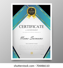 Certificate Premium template awards diploma background vector modern value design and layout luxurious.cover leaflet elegant vertical Illustration in size pattern.