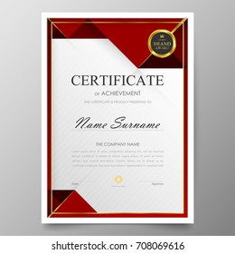 Certificate Premium template awards diploma background vector modern value design and layout luxurious.cover leaflet elegant vertical Illustration in size pattern.
