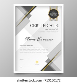 Certificate Premium template awards diploma background vector modern value design and layout luxurious.cover leaflet elegant vertical Illustration in size pattern.

