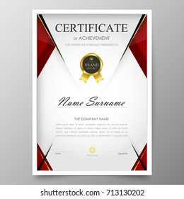 Certificate Premium template awards diploma background vector modern value design and layout luxurious.cover leaflet elegant vertical Illustration in size pattern.
