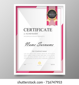Certificate Premium template awards diploma background vector modern value design and layout luxurious.cover leaflet elegant vertical Illustration in size pattern.