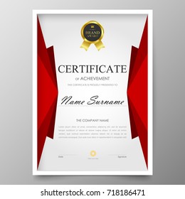 Certificate Premium template awards diploma background vector modern value design and layout luxurious.cover leaflet elegant vertical Illustration in size pattern.
